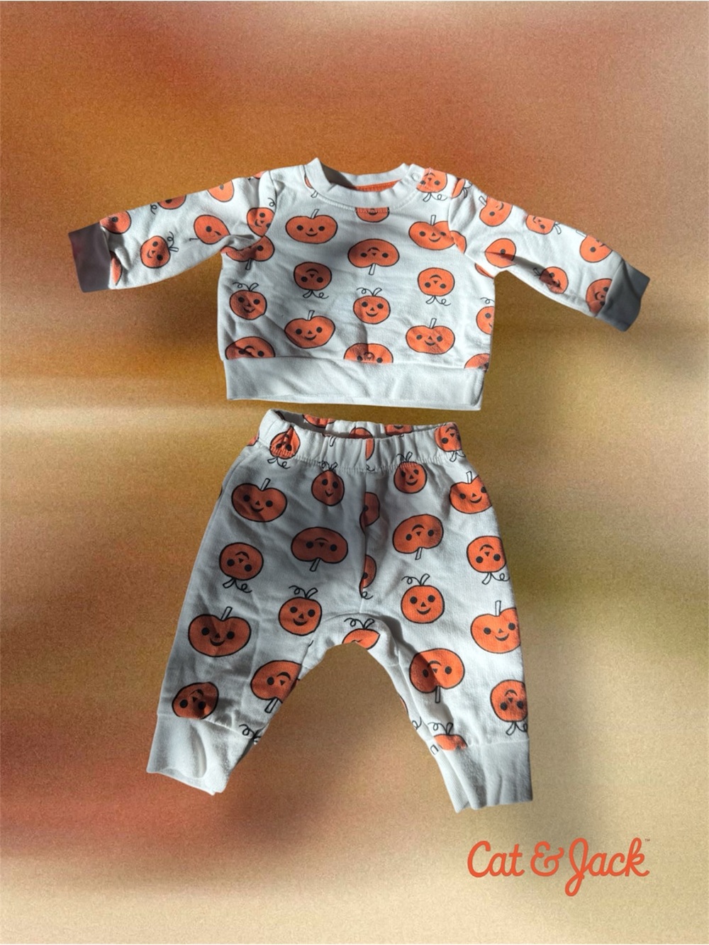 Cat & Jack Newborn Halloween Pumpkin Outfit Set NB 🎃👻